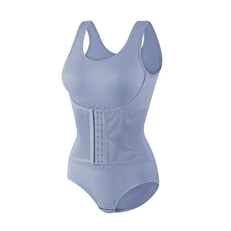 LuxeZip Tummy-Control Bodysuit with Waist Belt
