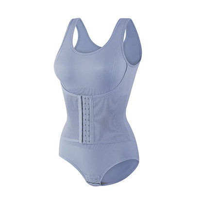 LuxeZip Tummy-Control Bodysuit with Waist Belt