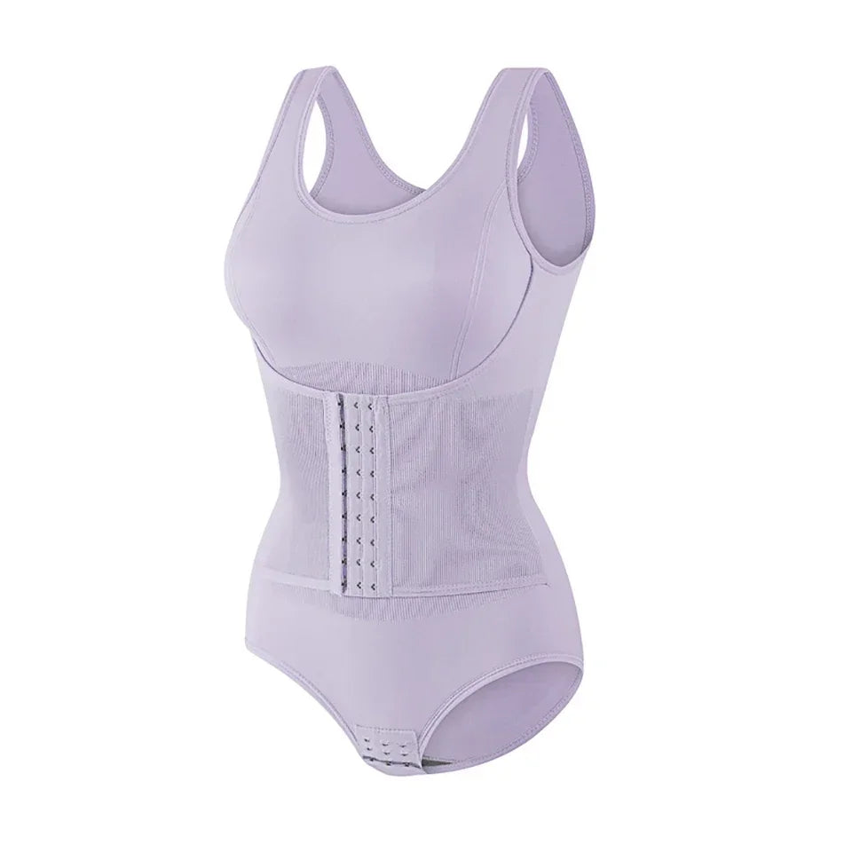 LuxeZip Tummy-Control Bodysuit with Waist Belt