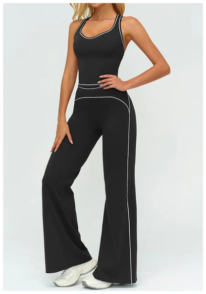 Contrast Trim Yoga Set – Sports Bra & High-Waist Leggings
