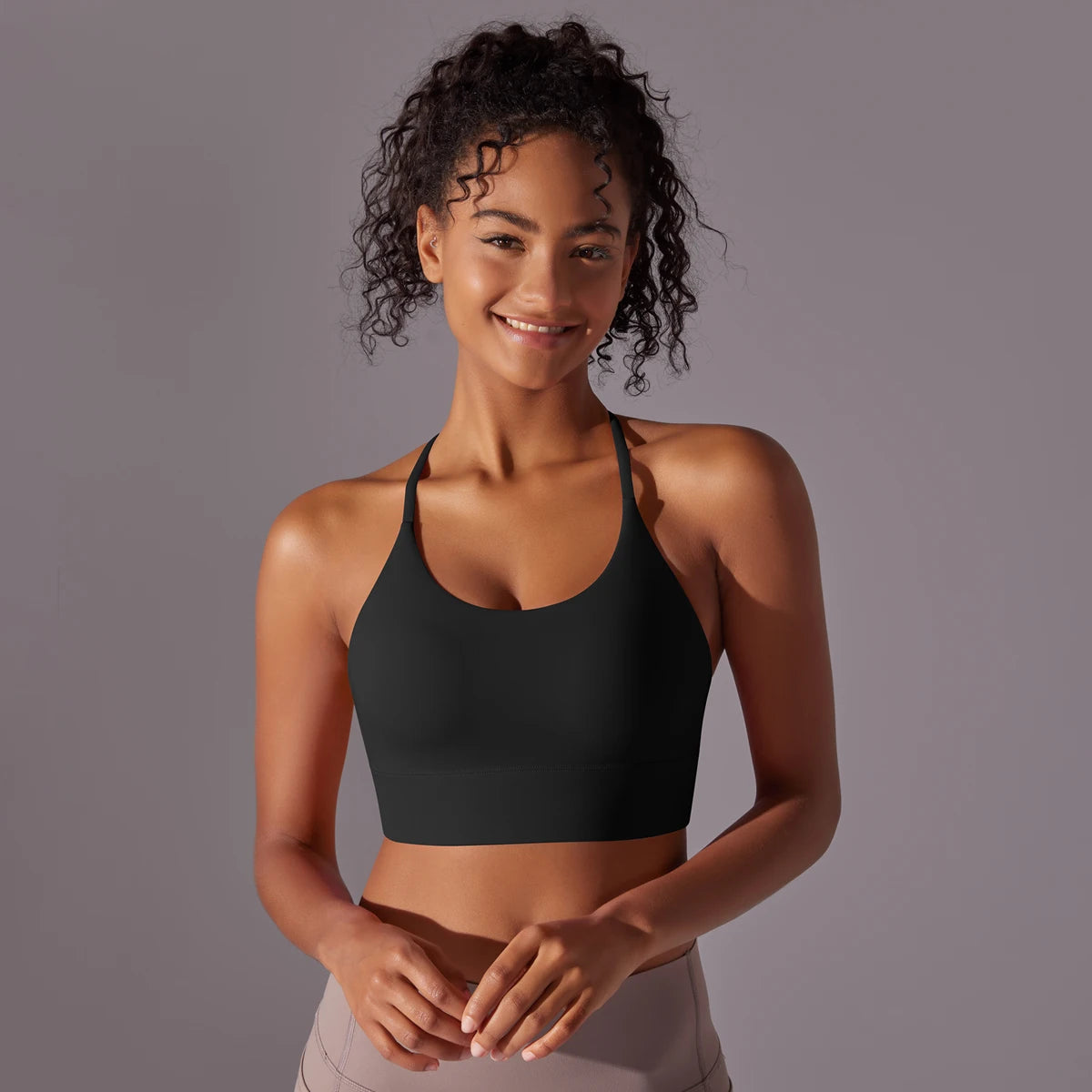 Backless Push-Up Sports Bra with Removable Pads
