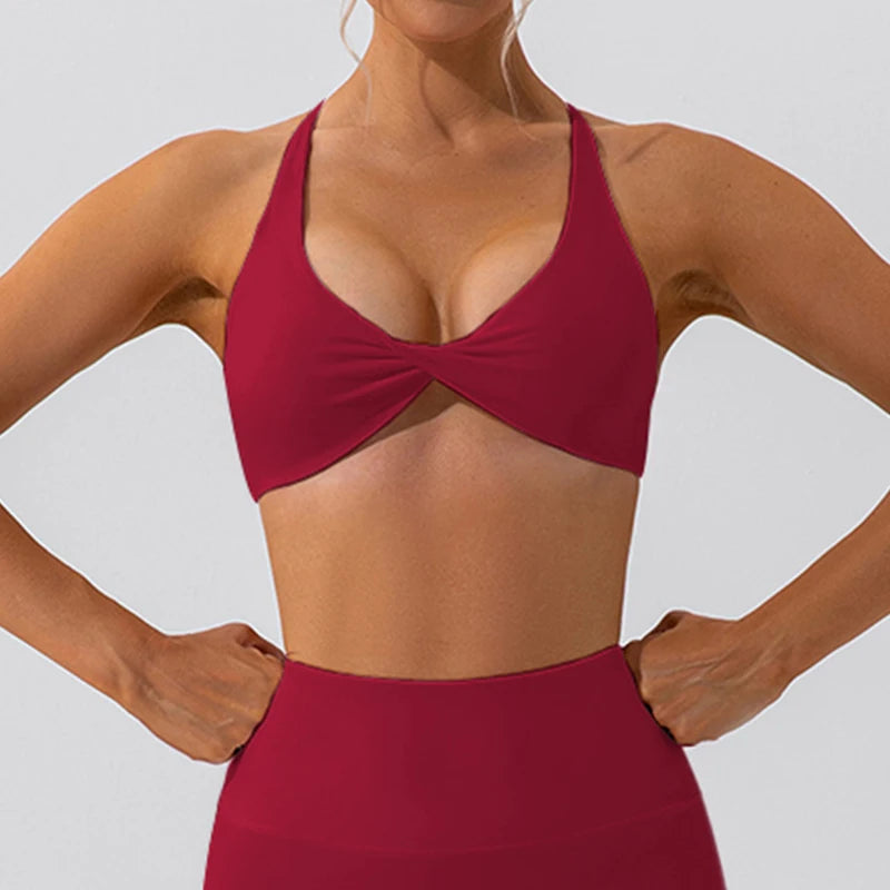Criss-Cross Back Sports Bra Workout Top