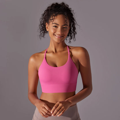 Backless Push-Up Sports Bra with Removable Pads