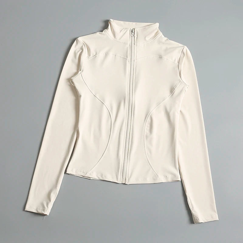 Women's Running Jacket – Slim Fit Zip-Up Activewear