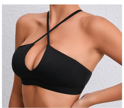 Women's Cross-Back Sports Bra – Padded Breathable Yoga & High-Support Workout Bra