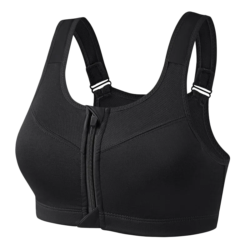Quick-Dry Shockproof Sports Bra with Zipper