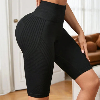2-Pack Women's High-Waisted Seamless Workout Shorts – Tummy Support Yoga & Fitness Shorts