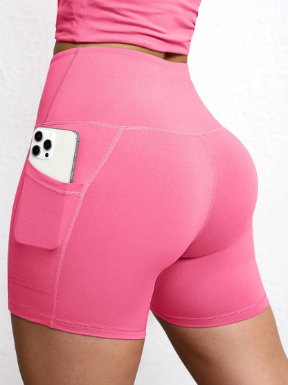 High-Waist Butt-Lifting Yoga Shorts with Pockets
