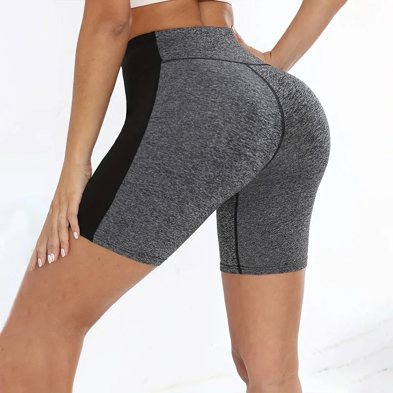 Colorblock High-Waist Workout Shorts