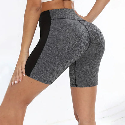 Colorblock High-Waist Workout Shorts