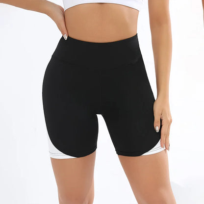 Colorblock High-Waist Workout Shorts