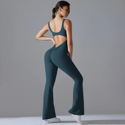 V-Back Sculpting Workout Jumpsuit
