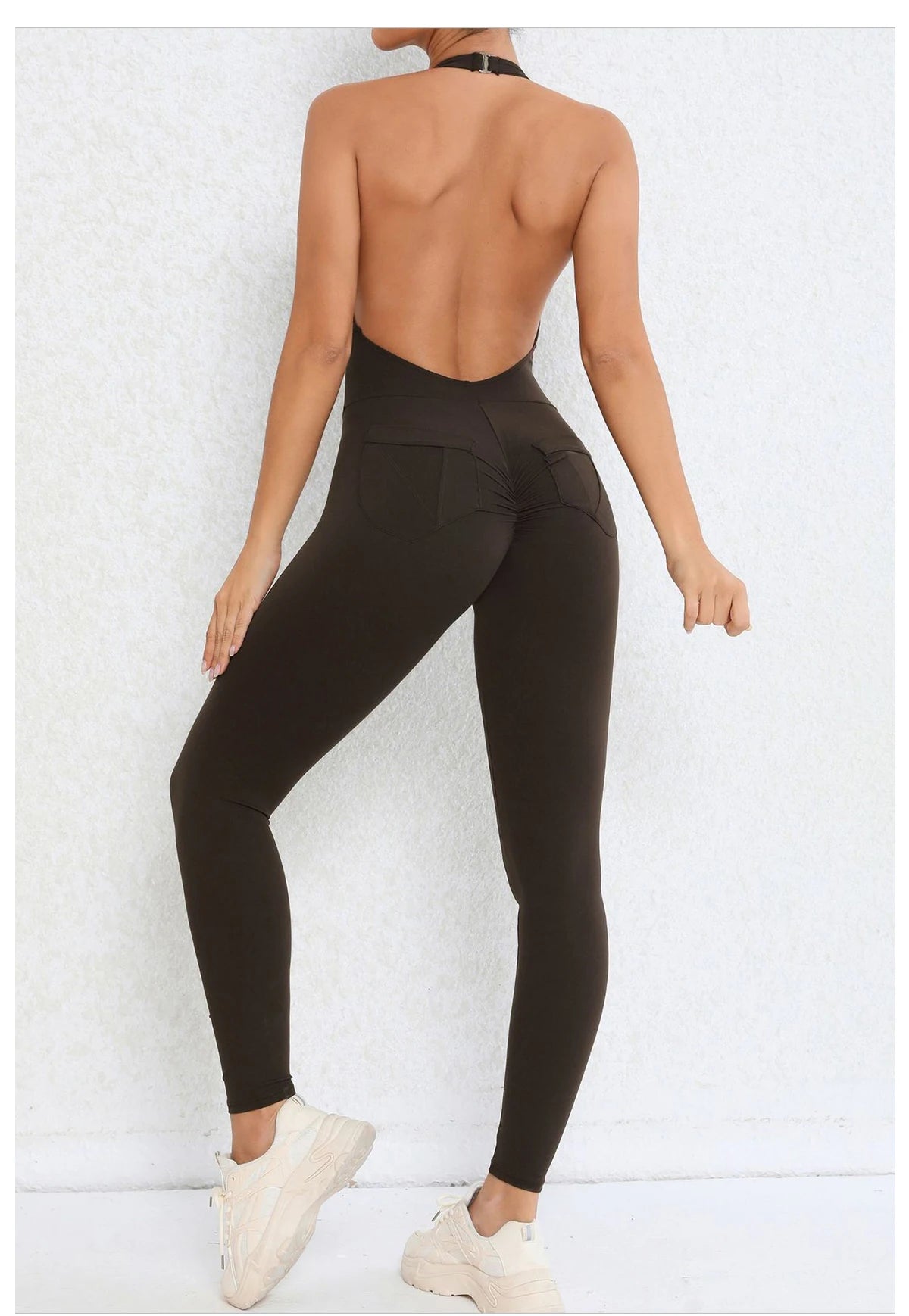 Backless Sculpting Gym Jumpsuit