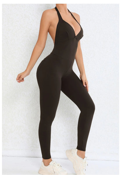 Backless Sculpting Gym Jumpsuit