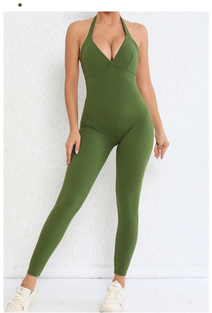 Backless Sculpting Gym Jumpsuit