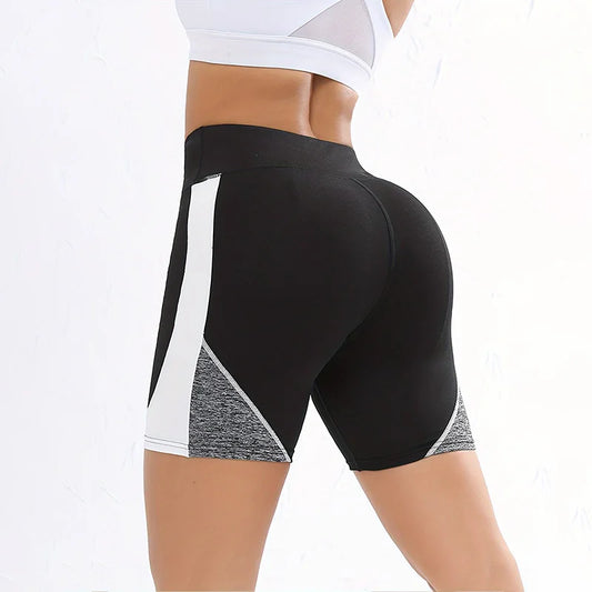 Colorblock High-Waist Workout Shorts