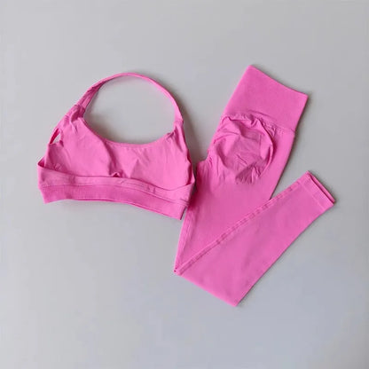 Seamless Halter Top High-Waisted Yoga & Fitness Set