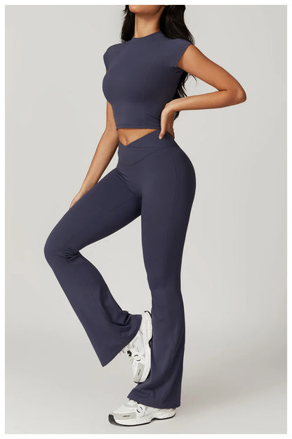 Sculpt & Move 2-Piece Short Sleeve Activewear Set