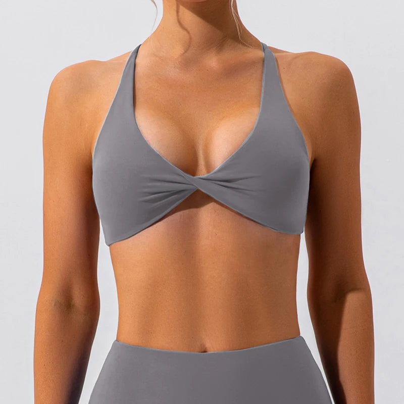 Criss-Cross Back Sports Bra Workout Top