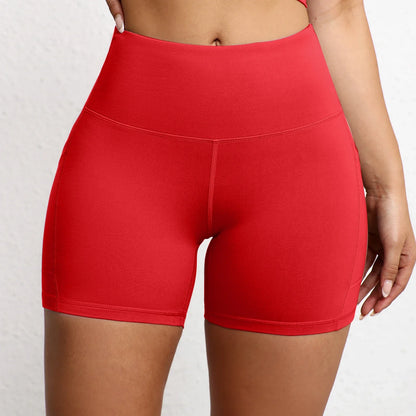 High-Waist Butt-Lifting Yoga Shorts with Pockets