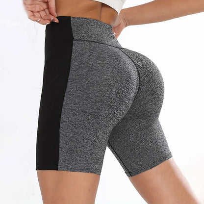 Colorblock High-Waist Workout Shorts