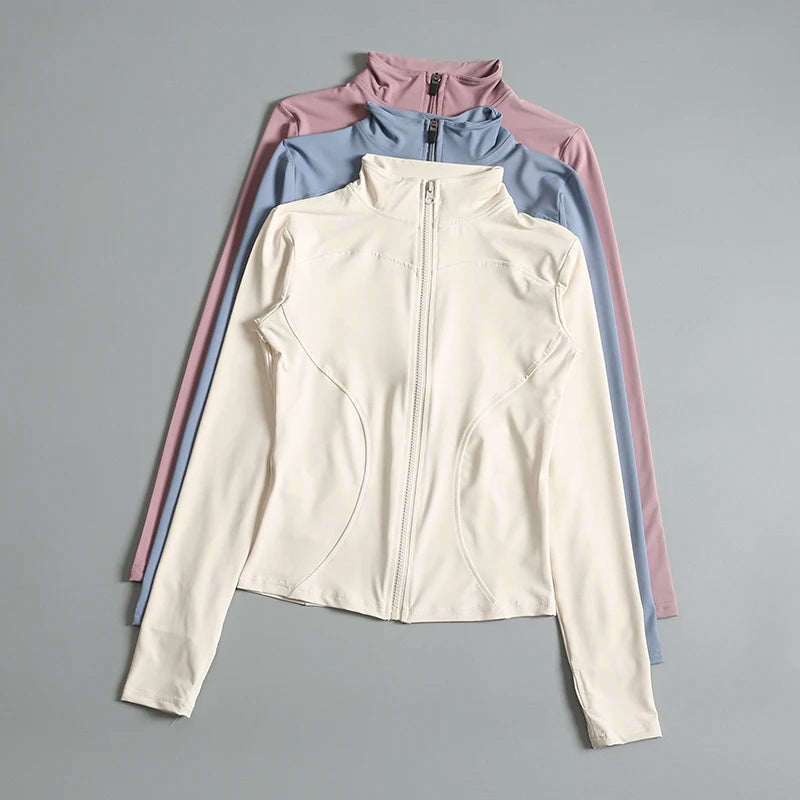 Women's Running Jacket – Slim Fit Zip-Up Activewear