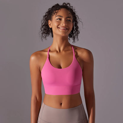 Backless Push-Up Sports Bra with Removable Pads