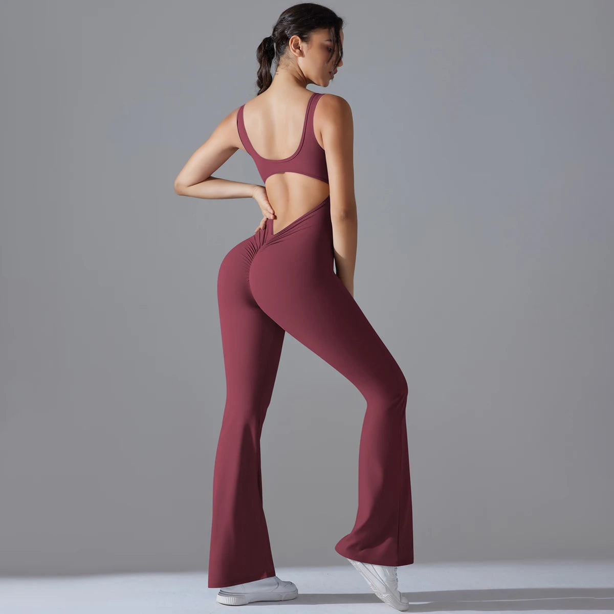 V-Back Sculpting Workout Jumpsuit