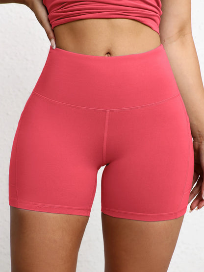 High-Waist Butt-Lifting Yoga Shorts with Pockets