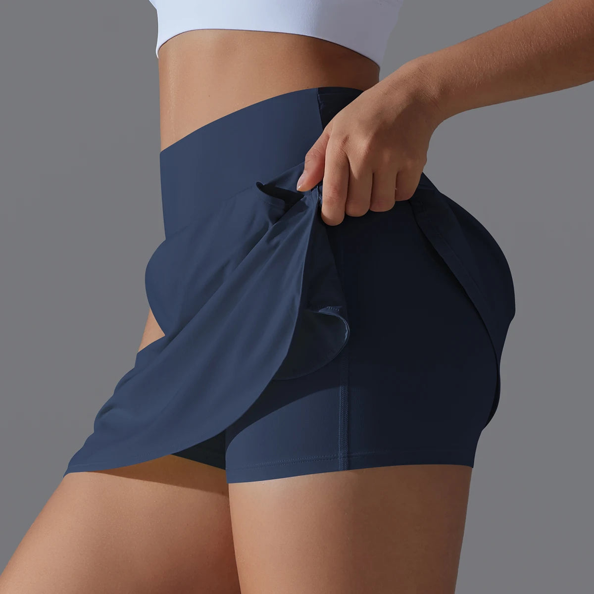 High-Waist Active Tennis Skirt