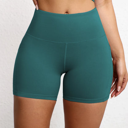 High-Waist Butt-Lifting Yoga Shorts with Pockets