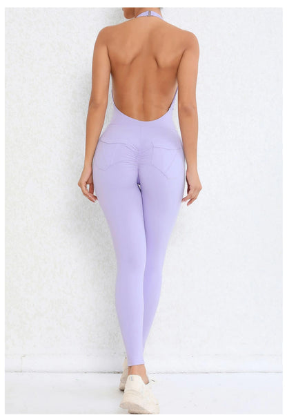 Backless Sculpting Gym Jumpsuit
