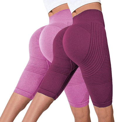 2-Pack Women's High-Waisted Seamless Workout Shorts – Tummy Support Yoga & Fitness Shorts