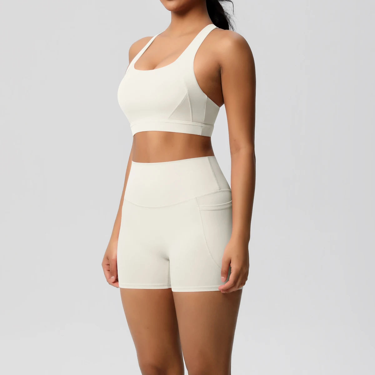 Crossover Sports Bra & Shorts Workout Set