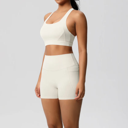 Crossover Sports Bra & Shorts Workout Set