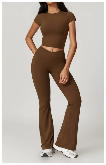 Sculpt & Move 2-Piece Short Sleeve Activewear Set