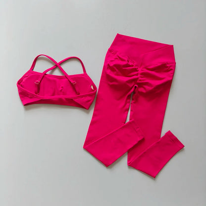 Seamless Push-Up Fitness Set – Sports Bra & Peach Lift Leggings