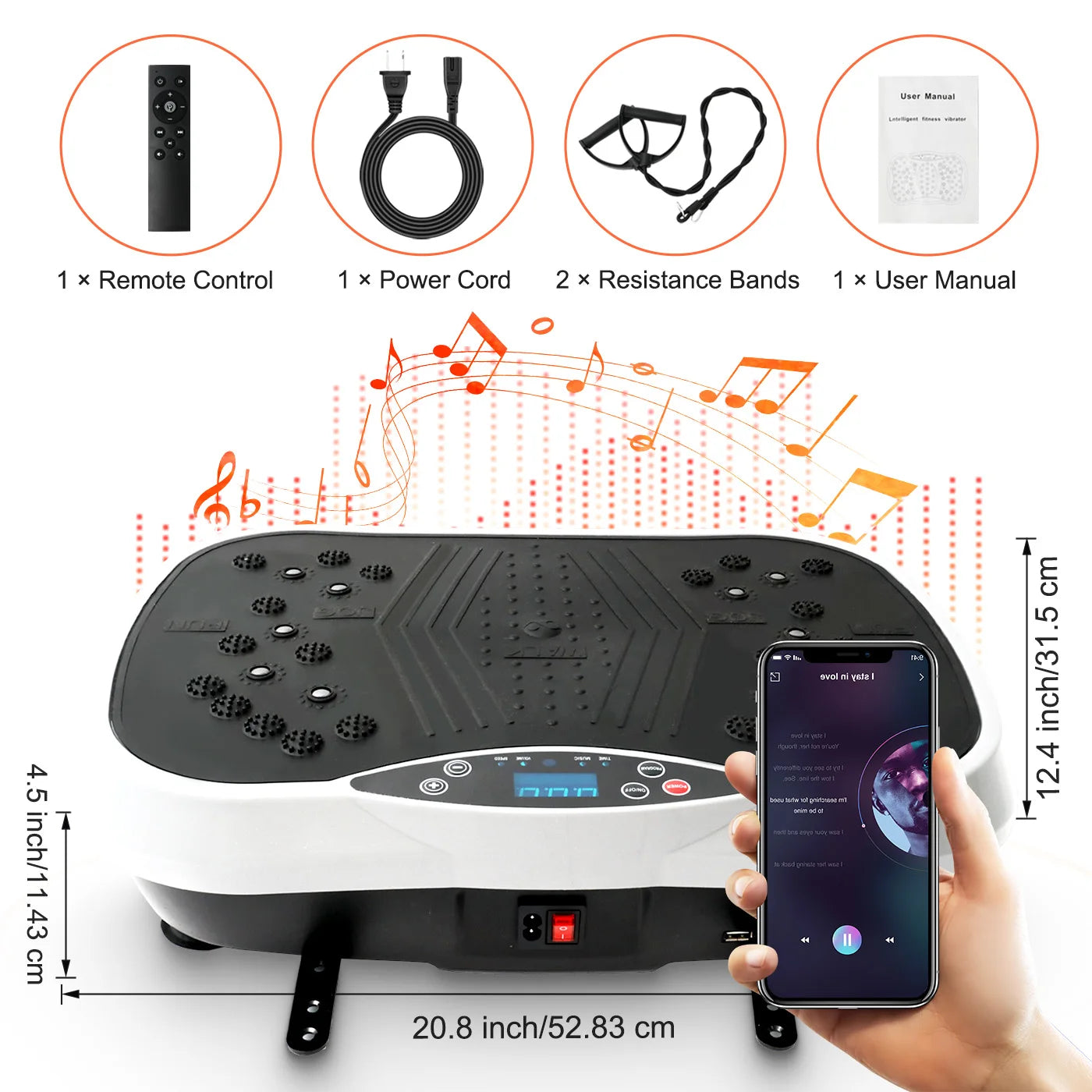Portable Vibration Plate with Resistance Bands