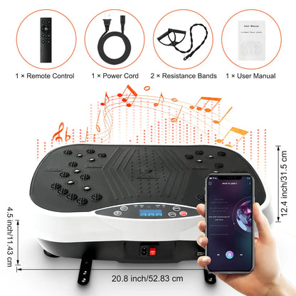 Portable Vibration Plate with Resistance Bands