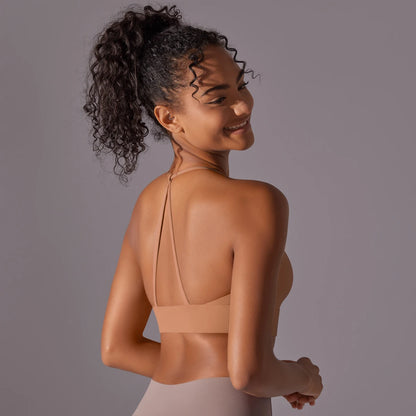 Backless Push-Up Sports Bra with Removable Pads