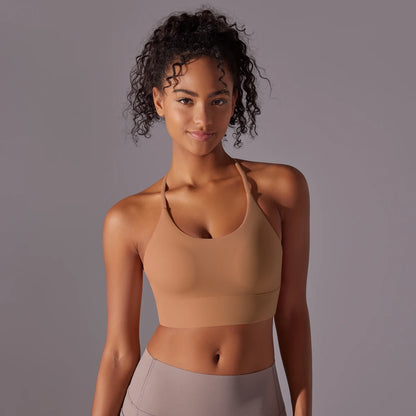 Backless Push-Up Sports Bra with Removable Pads