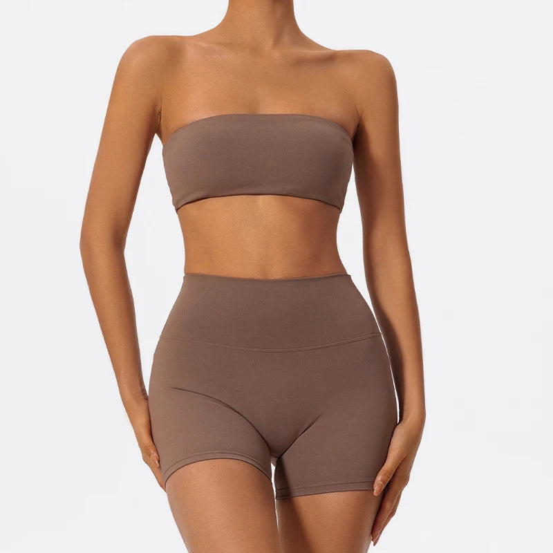 Strapless Two-Piece Workout Set