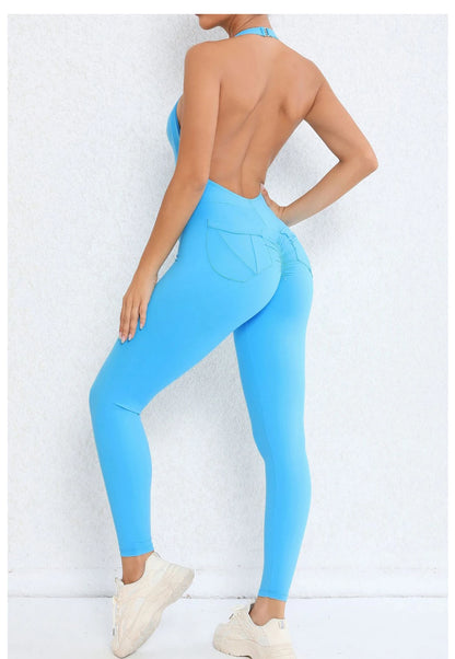 Backless Sculpting Gym Jumpsuit