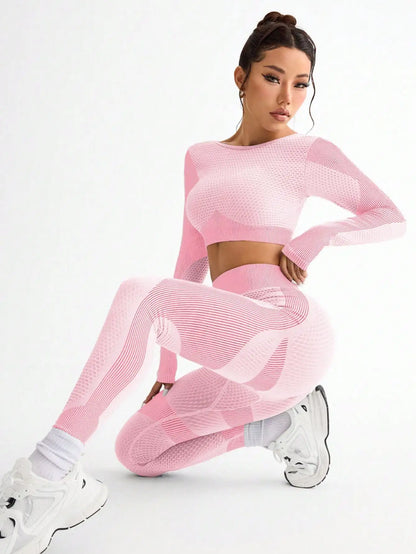 2-Piece Seamless Women's Workout Set – Breathable Sports Bra & High-Waisted Leggings Yoga Outfit