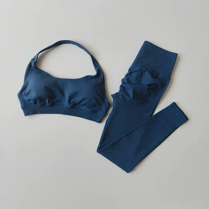 Seamless Halter Top High-Waisted Yoga & Fitness Set