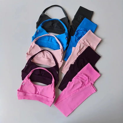 Seamless Halter Top High-Waisted Yoga & Fitness Set