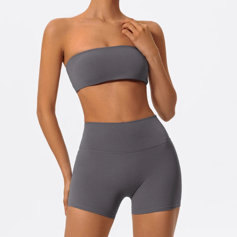 Strapless Two-Piece Workout Set