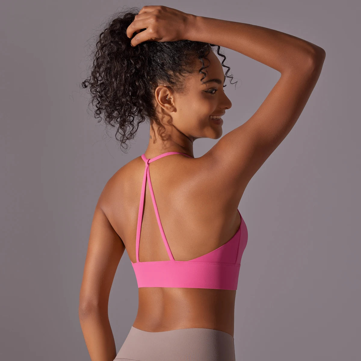 Backless Push-Up Sports Bra with Removable Pads