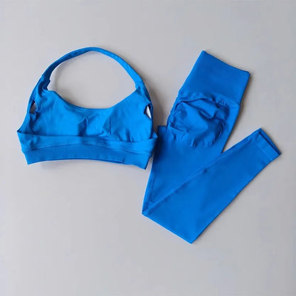 Seamless Halter Top High-Waisted Yoga & Fitness Set