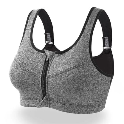 Quick-Dry Shockproof Sports Bra with Zipper